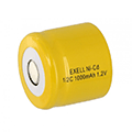 Exell 1/2C NiCD 1000mAh 1.2V Flat top Rechargeable Battery - EBC-331-0