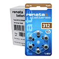 Renata 312 Dantona Hearing Aid Batteries - BROWN - Box of 60 ZA312