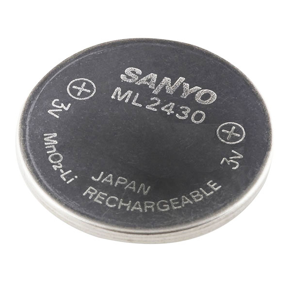 Sanyo ML2430 Rechargeable Coin Cell Battery RLITH5 Lithium