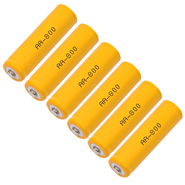 AA 800mAh NiCD 6 Solar Yard Light Batteries Rechargeable