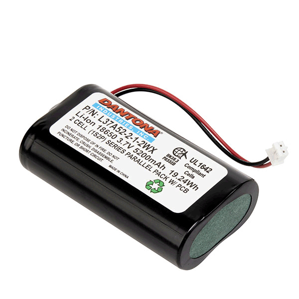 Lithium-Ion Battery Pack 1S2P 3.7V 5200mAh - L37A52-2-1-2WX