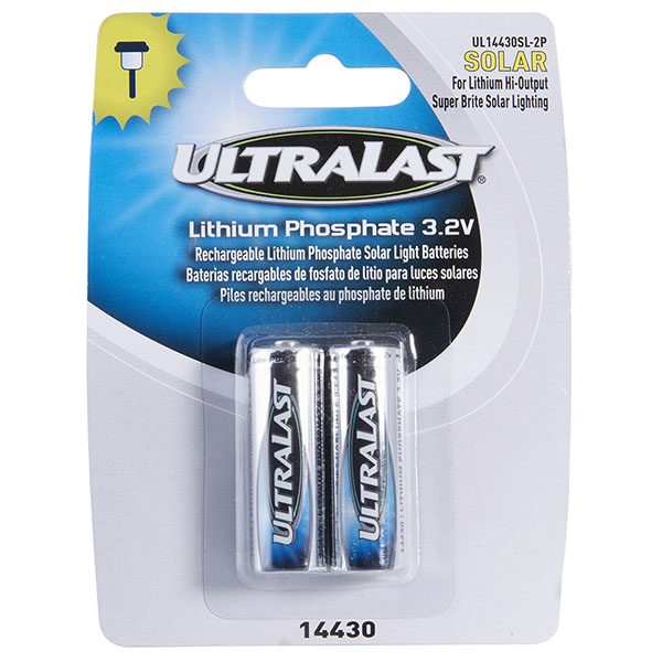 Ultralast 14430 Outdoor Solar Lighting batteries 2PK