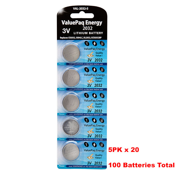 ValuePaq Energy CR2032 3V Lithium Batteries 100PK - VAL-2032 ...