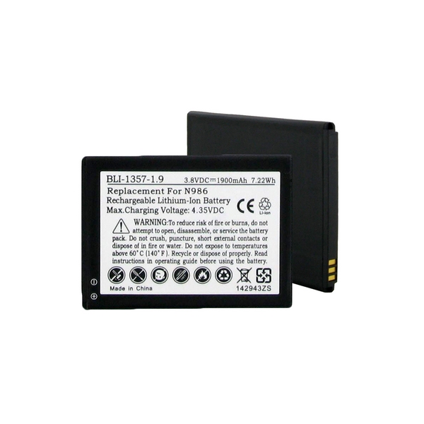 battery zte phone replacement cell bli ion li batteries empire 1357 8v mah cellphone 1900 geek watt walmart avid rechargable