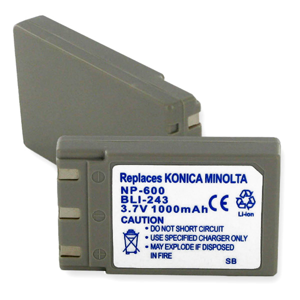 Konica Minolta NP600 Replacement Battery BLI243 Camcorder Batteries