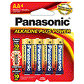 Panasonic Alkaline Plus Power AA 1.5V 4-Pack - AM-3PA/4B