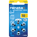 Renata ZA10 Hearing Aid Batteries - Yellow - Pack of 6 Batteries
