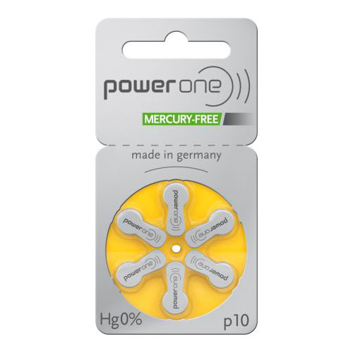 PowerOne 10 Yellow Hearing Aid Box of 60 Batteries Hearing Aid